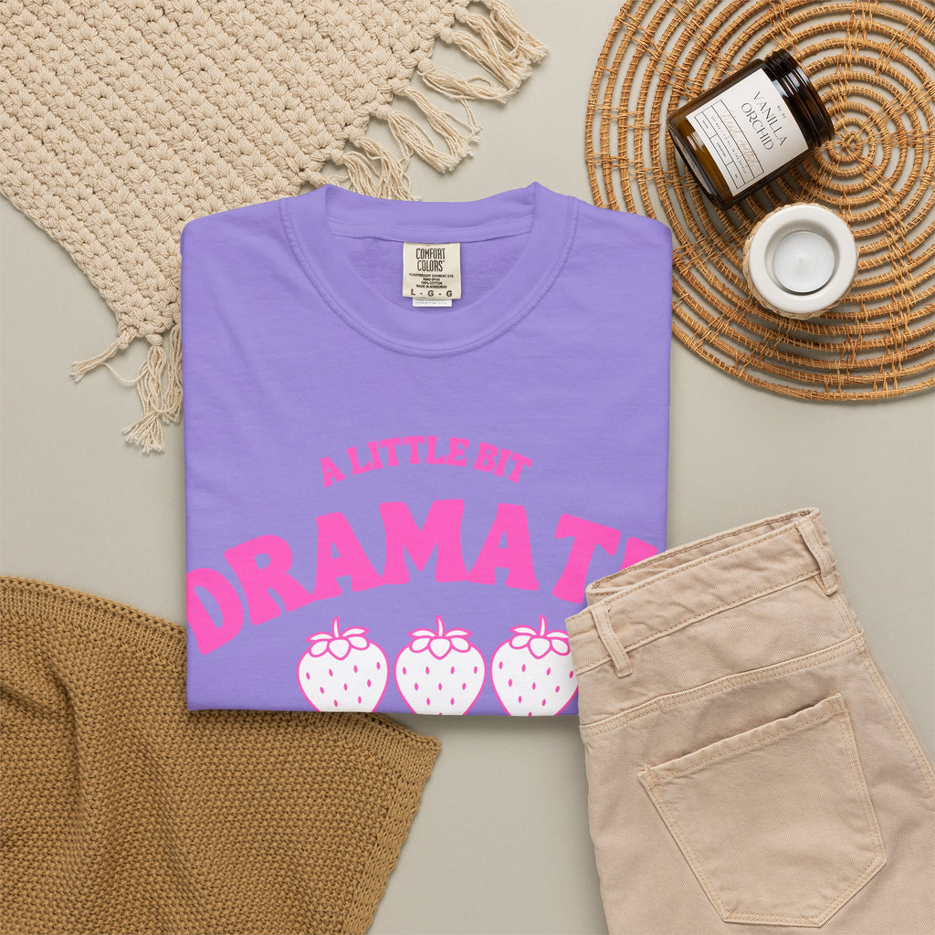 A Little Bit Dramatic T-Shirt — Cute Pink Strawberry Graphic Tee