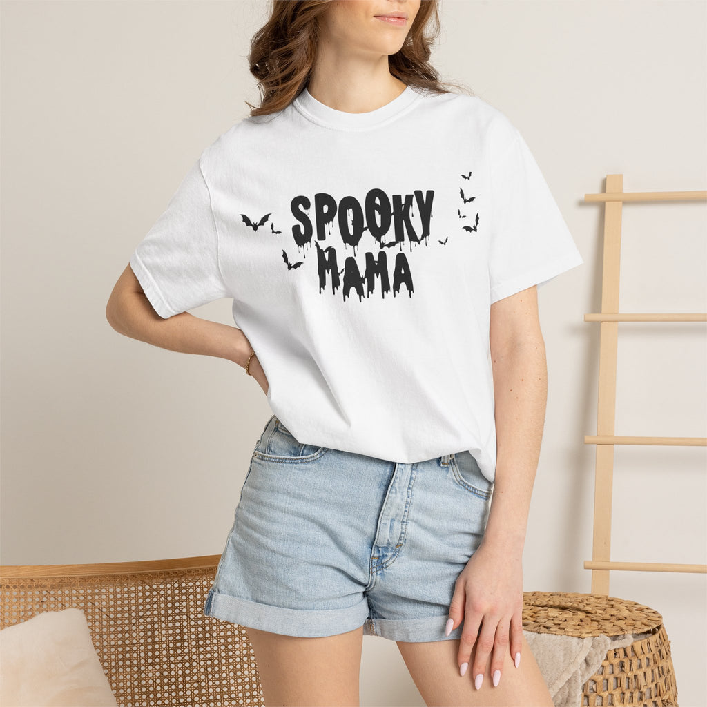 Spooky Mama T-Shirt — Halloween Bats Graphic Tee