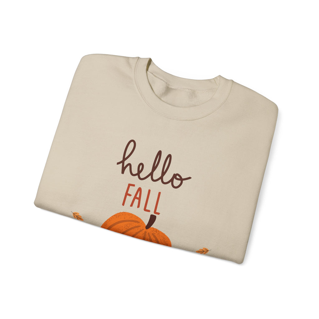 Hello Fall Pumpkin Sweatshirt | Autumn Leaves Crewneck