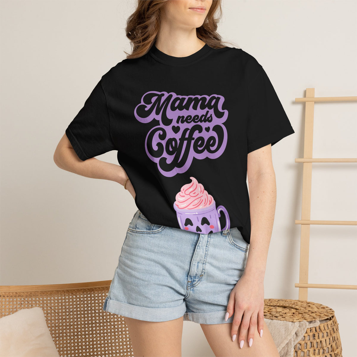 Mama Needs Coffee T‑Shirt — Cute Halloween Coffee Mug Graphic Tee