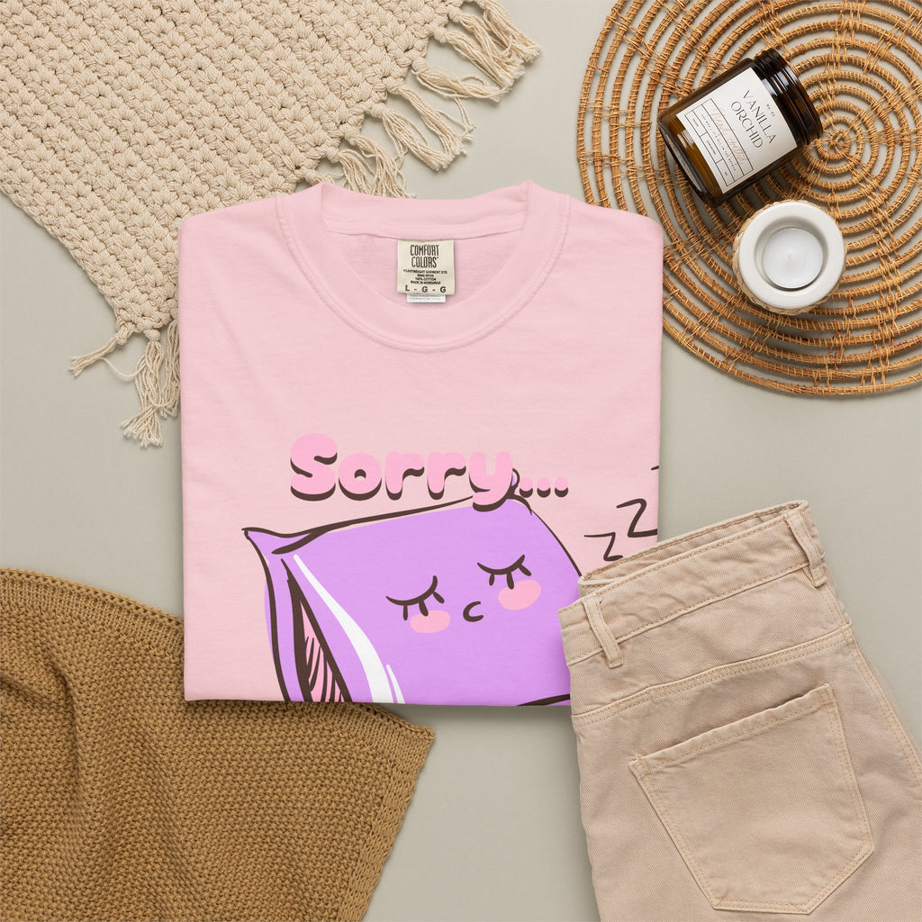 Sleepy Pillow T‑Shirt — "Sorry… I Was Napping" Cute Kawaii Nap Tee