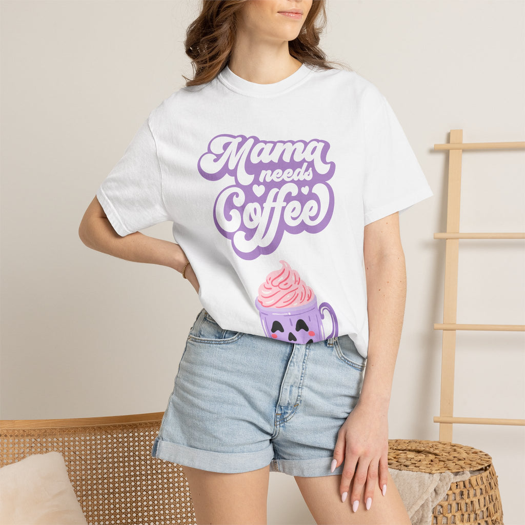 Mama Needs Coffee T‑Shirt — Cute Halloween Coffee Mug Graphic Tee