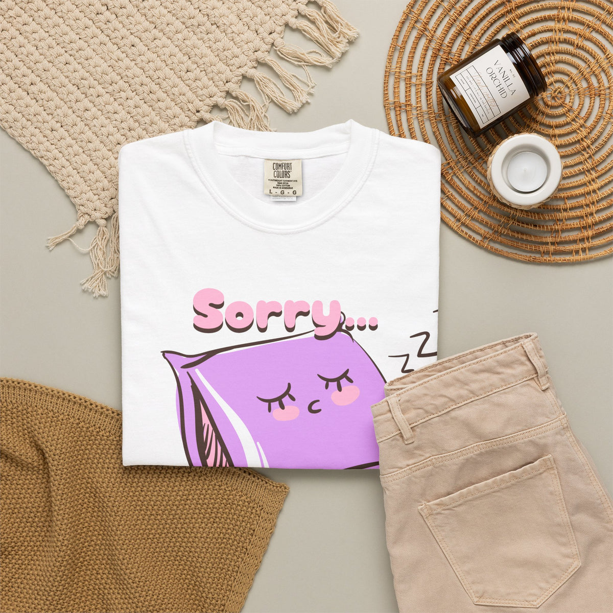Sleepy Pillow T‑Shirt — "Sorry… I Was Napping" Cute Kawaii Nap Tee