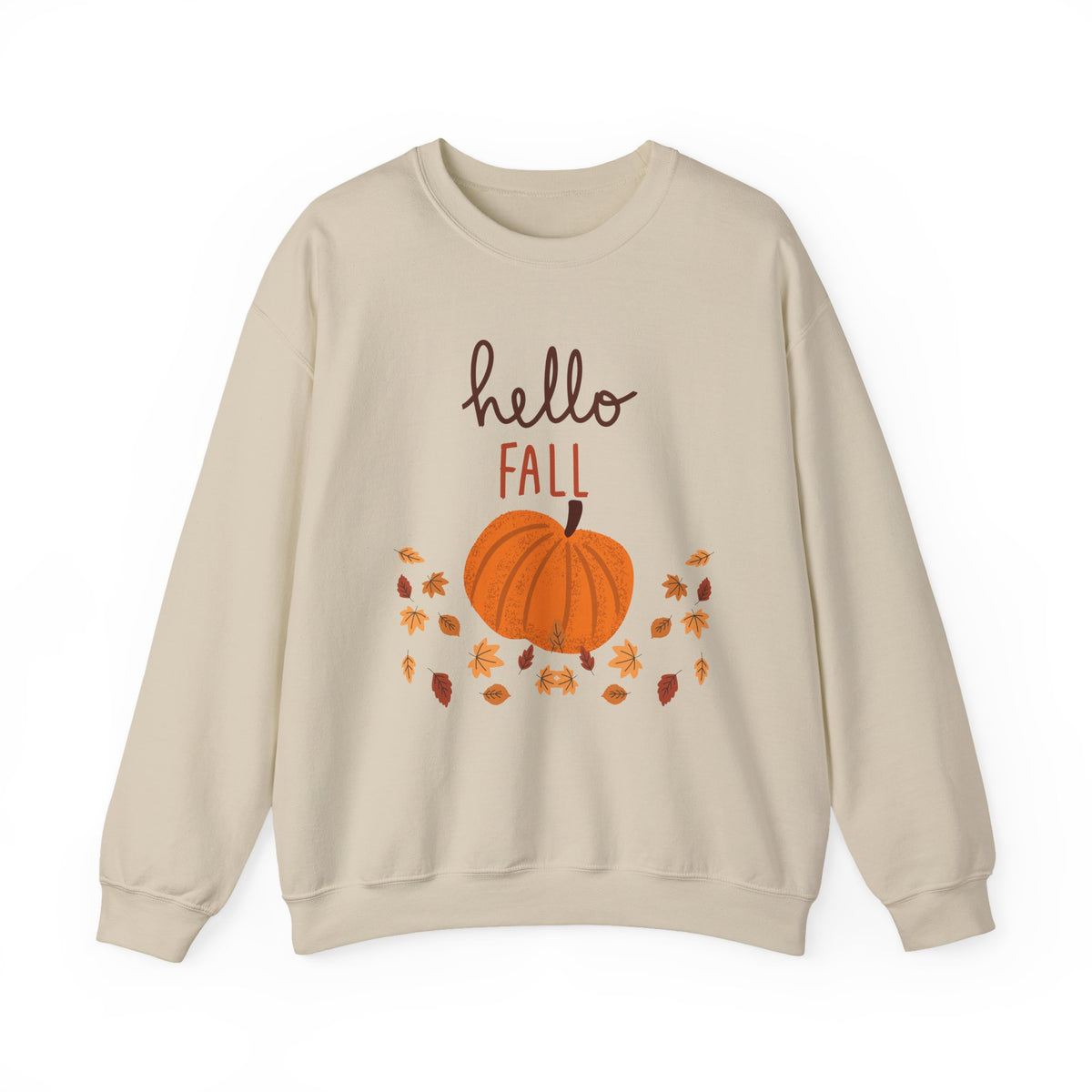 Hello Fall Pumpkin Sweatshirt | Autumn Leaves Crewneck