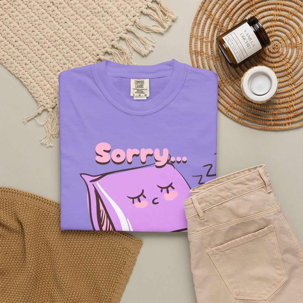 Sleepy Pillow T‑Shirt — "Sorry… I Was Napping" Cute Kawaii Nap Tee