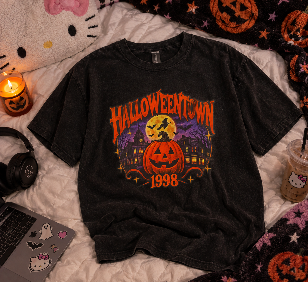 Halloween Town 1998 Shirt | 100% Cotton Black T-Shirt | Hand Pressed Halloween Tee | Vintage Halloween Shirt | Size Large